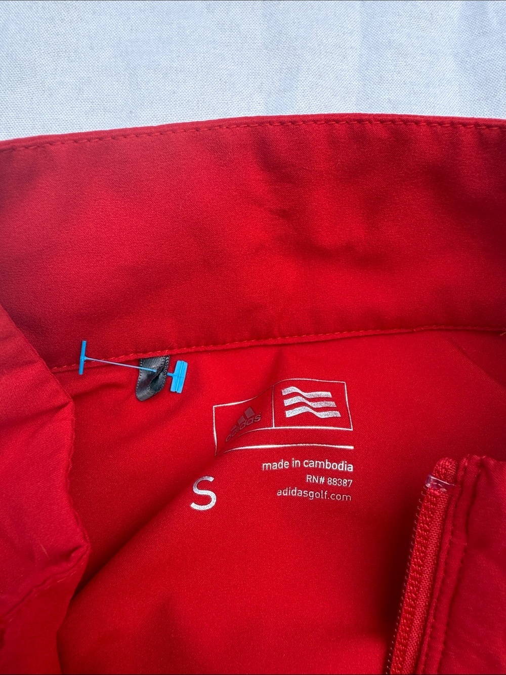 adidas Red Zip-Up Track Jacket - Picture 4 of 6